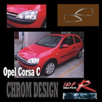 Chromové rámečky předních světlometů Opel Corsa C od roku výroby 02- Chromové rámečky předních světlometů Opel Corsa C od roku výroby 02-