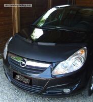 Potah kapoty Opel Corsa D -- rok výroby 2006-11 (materiál černý vinyl) Potah kapoty Opel Corsa D -- rok výroby 2006-11 (materiál černý vinyl)
